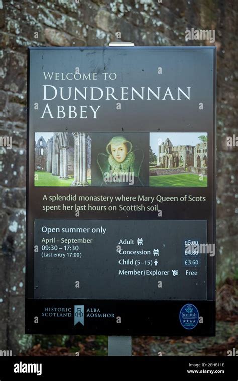 Dundrennan, Scotland - 28th December 2020: Welcome to Dundrennan Abbey ...