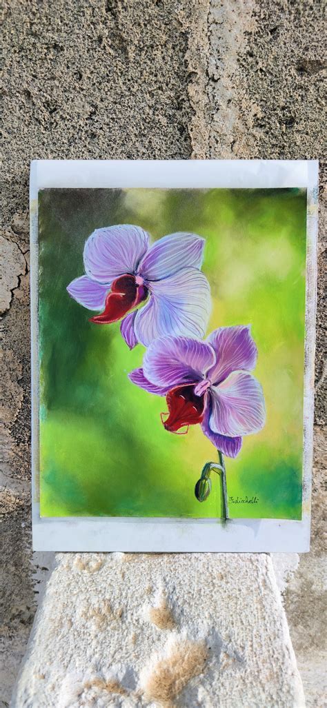 Orchid Painting Pastel Original Floral Drawing Soft Pastel Drawing ...