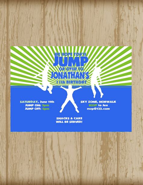 Trampoline Park Party Invitation Printable by custominviteStudio