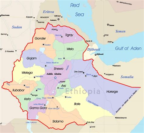 Detailed political and administrative map of Ethiopia | Ethiopia | Africa | Mapsland | Maps of ...