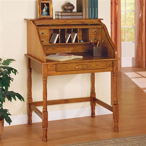 Palmetto Small Roll Top Secretary Desk (Oak) Coaster Furniture ...