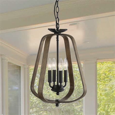 Clearance Chandelier Lighting Farmhouse Foyer Pendant Rustic Wood Lighting Chandeliers - Walmart ...