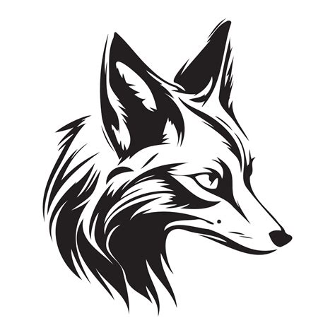 Fox Face, Silhouettes Fox Face SVG, black and white Fox vector 22666350 ...