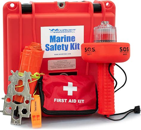 USCG Boating Safety Kit - Electronic Flare - First Aid Kit - Whistle ...