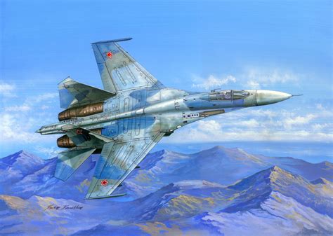 Рисунок Su-27 Flanker B на рабочий стол | Авиация War Wallpapers