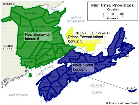 Maritimes, Canada Map