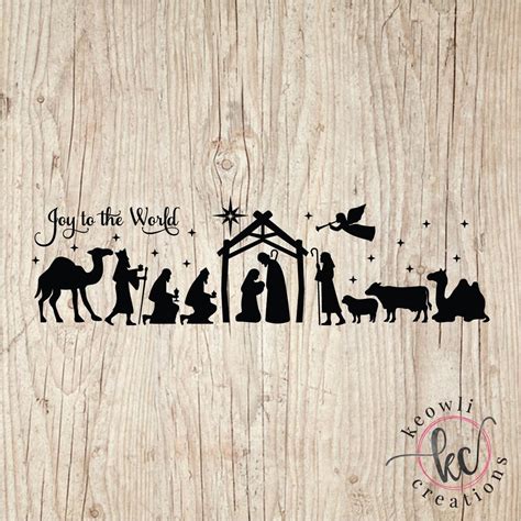 Joy to the World Nativity Scene Vinyl Decal - Etsy