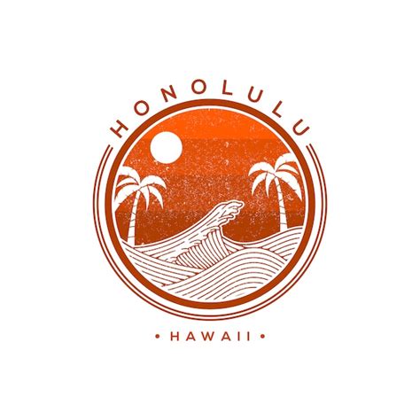 Honolulu hawaii vector logo illustration | Premium Vector