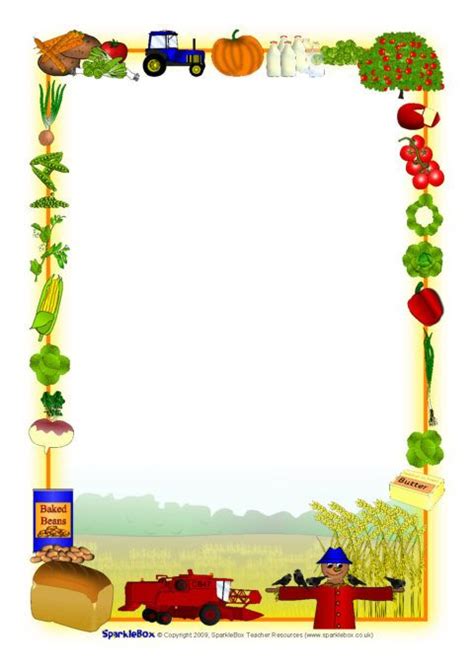 Harvest-Themed A4 Page Borders (SB2855) | Clip art borders, Page ...