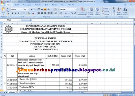 Download Aplikasi Buku Kas Umum Excel Gratis | Ruang Ilmu