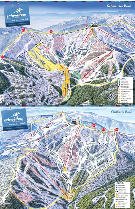 Schweitzer Mountain Resort Trail Map • Piste Map • Panoramic Mountain Map