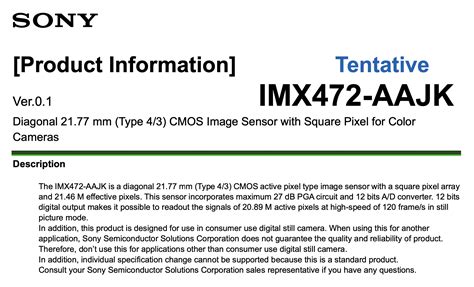 Sony Semiconductor reveals 21MP stacked CMOS Four Thirds sensor capable ...