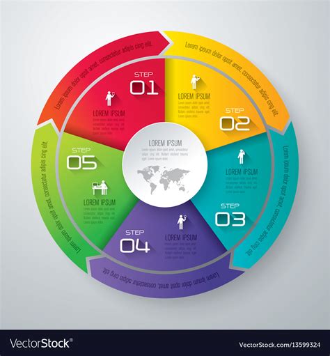 Infographics design with 5 step Royalty Free Vector Image