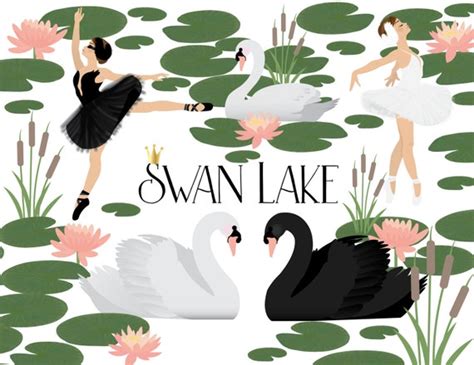 SWAN LAKE CLIPART | Etsy