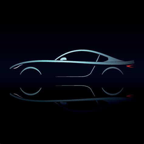 Blue light silhouette sport car on black background. 1986479 Vector Art at Vecteezy