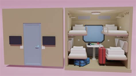 3D Lowpoly Sleeper Train Interior Model - TurboSquid 2158706