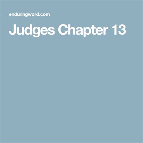 Judges Chapter 13 | Scripture reading, Bible commentary, Chapter 13