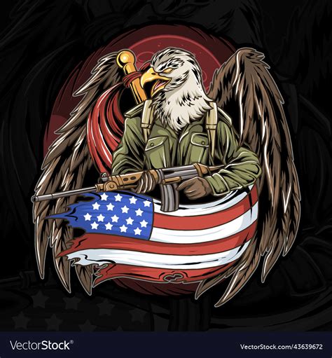 United states veterans day eagles carry guns Vector Image