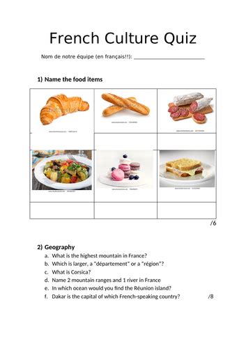 French Culture Quiz | Teaching Resources