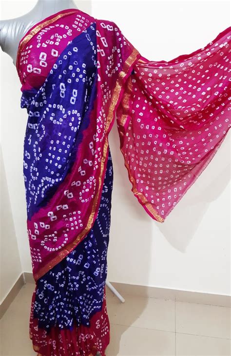 Pink Bandhani saree : Buy handcrafted traditional Tie Dye sarees