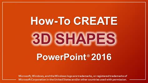 how to make 3d shapes in powerpoint