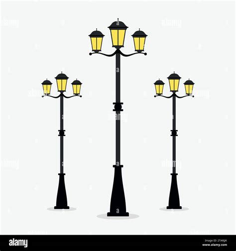 Street Lamp post on gray background. Vector Illustration Stock Vector Image & Art - Alamy