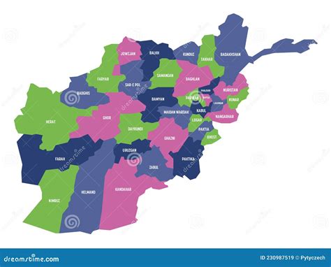 Afghanistan - Map Of Provinces Cartoon Vector | CartoonDealer.com ...