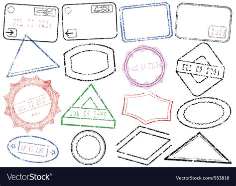 Passport stamps vector art - Download Customs vectors - 553818