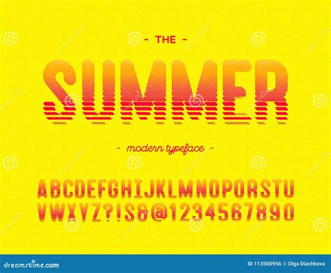 Vector Summer Colorful Font Modern Typography Stock Vector - Illustration of font, greeting ...