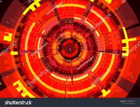 Abstract Red Circle Circuit Technology Power Stock Vector (Royalty Free ...