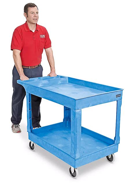 Uline Utility Cart - 45 x 25 x 33", Blue H-2504BLU - Uline