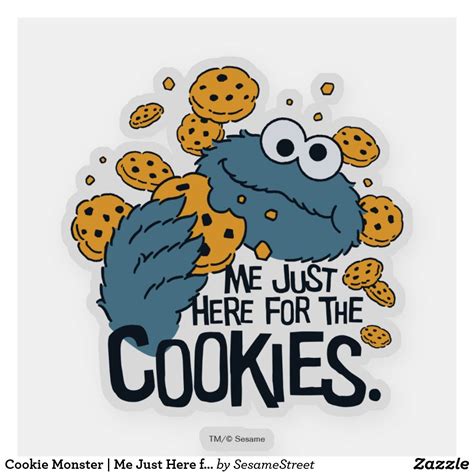 Cookie Monster | Me Just Here for the Cookies Sticker | Zazzle.com | Cookie monster wallpaper ...