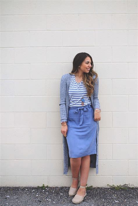 Denim Skirt Outfit Ideas For Church, Jean jacket | Outfit Ideas For ...