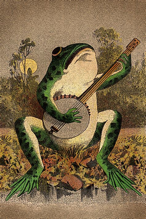 A Frog Playing Banjo in the Moonlight Print Poster - Etsy