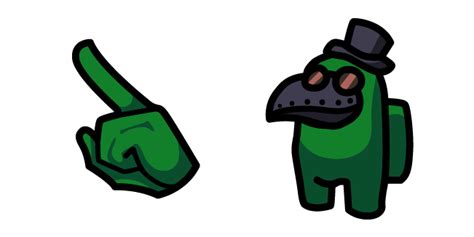 Among Us Green Character in Plague Doctor Mask cursor – Custom Cursor