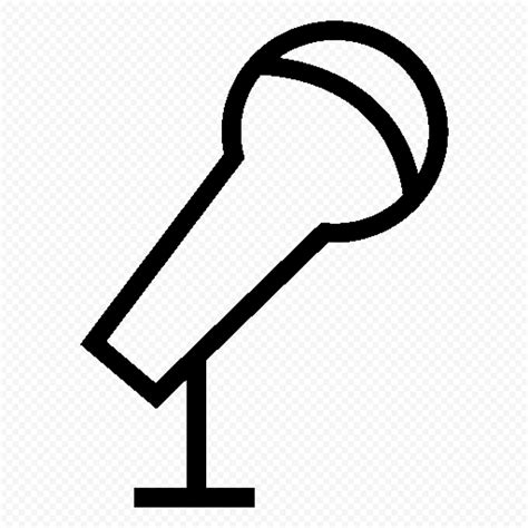 Mic Microphone Stand Black Outline Icon HD PNG | Citypng