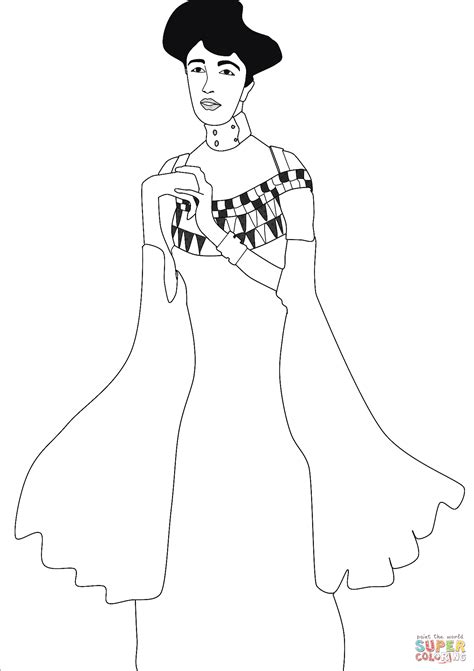 Portrait of Adele Bloch Bauer I coloring page | Free Printable Coloring Pages Gustav Klimt, Art ...