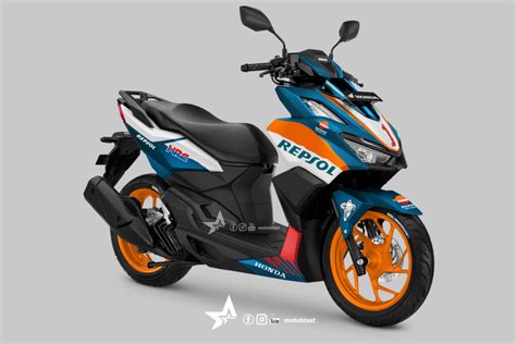 Modifikasi Striping Honda Vario 160 Repsol NSR - MOTOBLAST