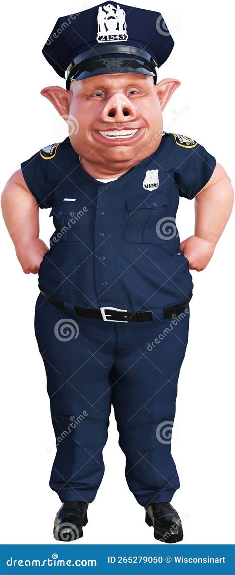 Funny Pig Cop, Police, Isolated Stock Photo - Illustration of file, wearing: 265279050