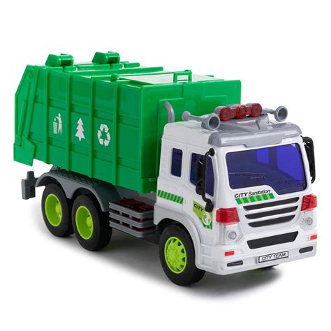 Toy To Enjoy Garbage Truck Toy with Light & Sound – Dump Cleaning Trash Truck - Friction Powered ...