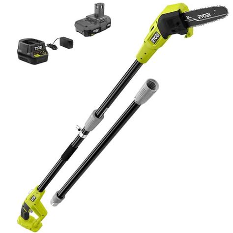 RYOBI ONE+ 18V 8 in. Cordless Oil-Free Pole Saw with 1.5 Ah Battery and ...