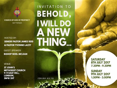 Behold, I Will Do A New Thing... - Church of God of Prophecy Croydon