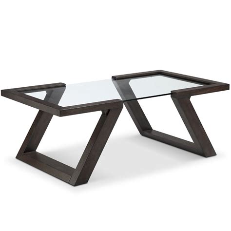 Magnussen Visby Contemporary Espresso Rectangular Glass Top Coffee Table - T4505-43