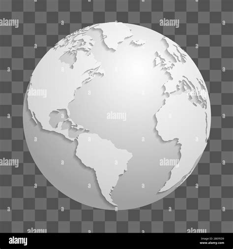 Origami white paper world globe isolated on transparent background. Vector illustration Stock ...