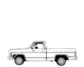 Vector Square Body Chevy Truck Clipart - Draw-hub