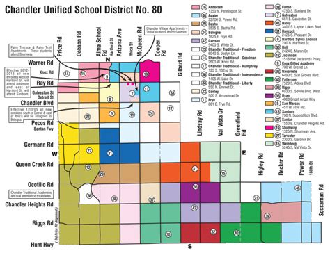 Chandler Unified School District Boundaries Map