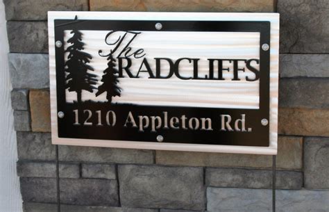 Woodland Name and Address Sign, Rustic Address Sign, Metal Address Sign, Address Yard Stake ...