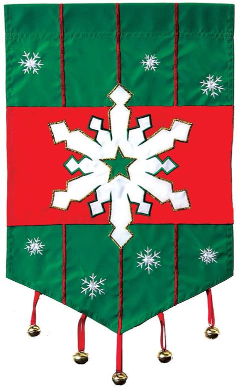 Christmas Flags | Snowflake Applique Flag | MadAboutGardening.com ...