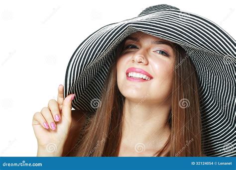 Smiling girl on hat stock photo. Image of caucasian, brown - 32124054