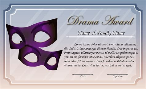 Certificate template for drama award 446027 Vector Art at Vecteezy